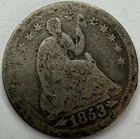 1853 Arrows Seated Liberty Half Dime Exact Coin Imaged #SL389