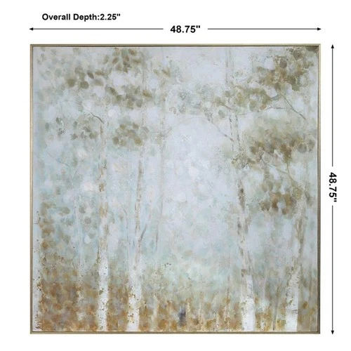 Uttermost Cotton Contemporary Wood Hand Painted Canvas in White/Green-blue - Picture 7 of 7