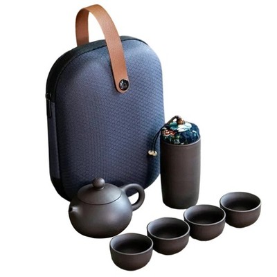 Tragbares Outdoor Reise Teeservice 1SET Zisha Teeservice mit Kanne und vier Tassen H8H9