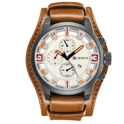CURREN 8225 Men's Quartz Watch Luxury Analog Calendar Leather Strap Sports Style