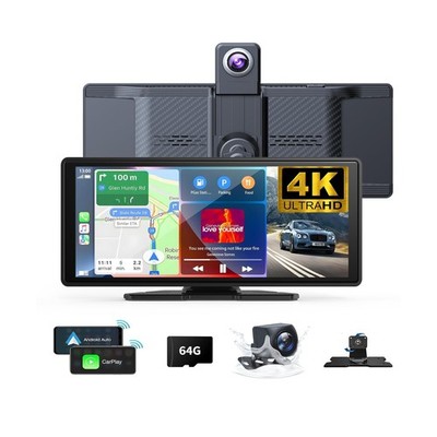 Wireless Carplay Screen for Car 10.26'' 4K 360 Rotation Dash Cam Carplay&Andro...