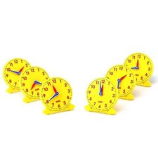 LEARNING RESOURCES 4" GEAR CLOCK SET OF 6 CLASSROOM TEACHER TIME LEARNING TOOL