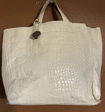 Vintage Furla Bag Leather Ivory Shoulder Bag Made In Italy