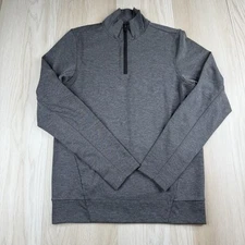 Mack Weldon Sweatshirt Gray Striped Quarter Zip Pullover Sweater Mens S Small