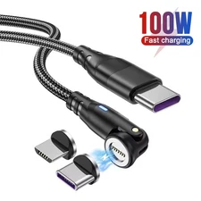 Magnetic PD 100W Type C to Type C Cable Fast Charging Dual USB C Data Sync Cord