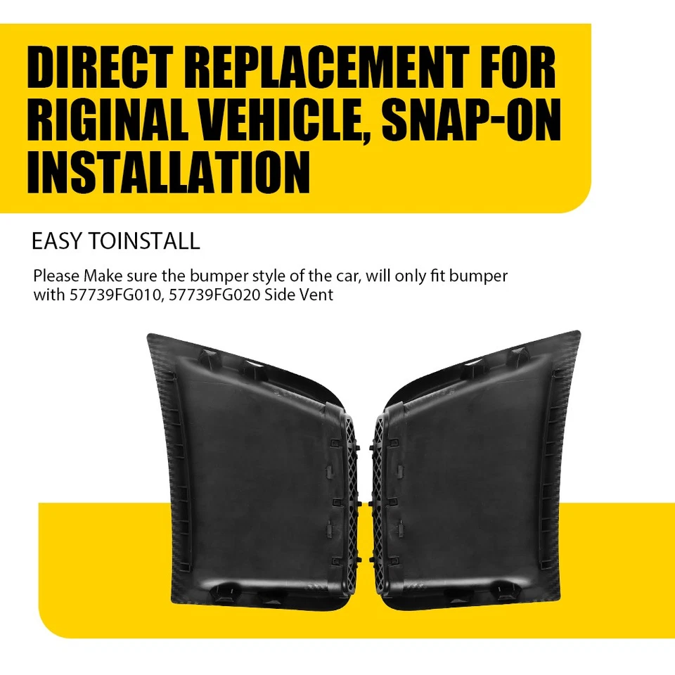 Par de ventilaciones laterales de parachoques delantero con aspecto de fibra de carbono para Subaru WRX STi 2008-2014 Foto 4 de 4