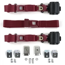 AMC 1958 - 1988  Standard 3pt BURG Bench Seat Kit w/Brackets 3 Belts  