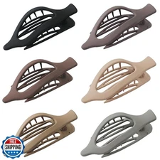 GKETN 6 Pack Flat Hair Claw Clips for Women Duck Billed French Lay Down Hair 