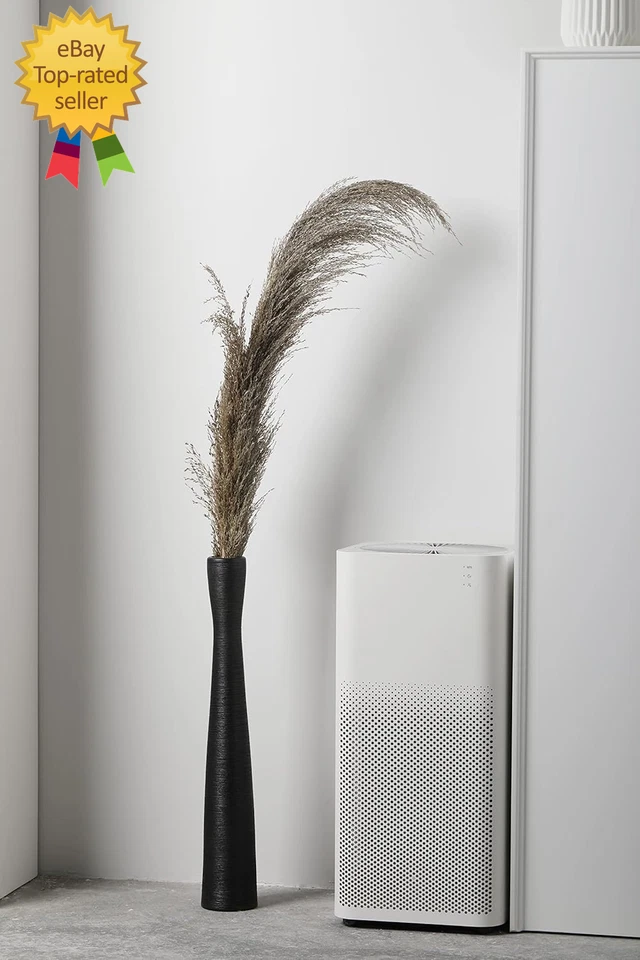 Jarrón de piso negro 20 jarrones altos de cerámica grande delgado largo mate florero para pampas Foto 2 de 4