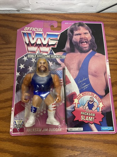 WWF Hacksaw Jim Duggan MOC Hasbro Wrestling Figure...