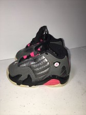 Nike Air Jordan 14 Retro Gray/Black/Hyper Pink 654971-028 Toddler Size 4C