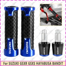 7/8" CNC Grip Handlebar Grip End Plug Sets For SUZUKI GSXR GSXS HAYABUSA BANDIT