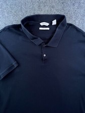 Calvin Klein Polo Shirt Short Sleeve Navy Blue Liquid Touch 2XL Cotton Adult