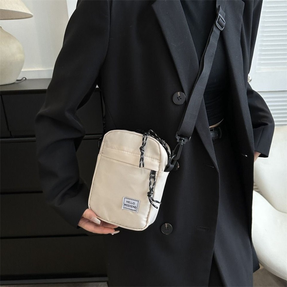 Black White Grey Crossbody Bags Long Shoulder Strap Tote Bag Men Women