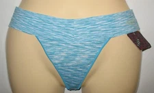 SUGAR INTIMATES - NEW  -  MEDIUM - AQUA / WHITE   -  STRETCH THONG  PANTY 