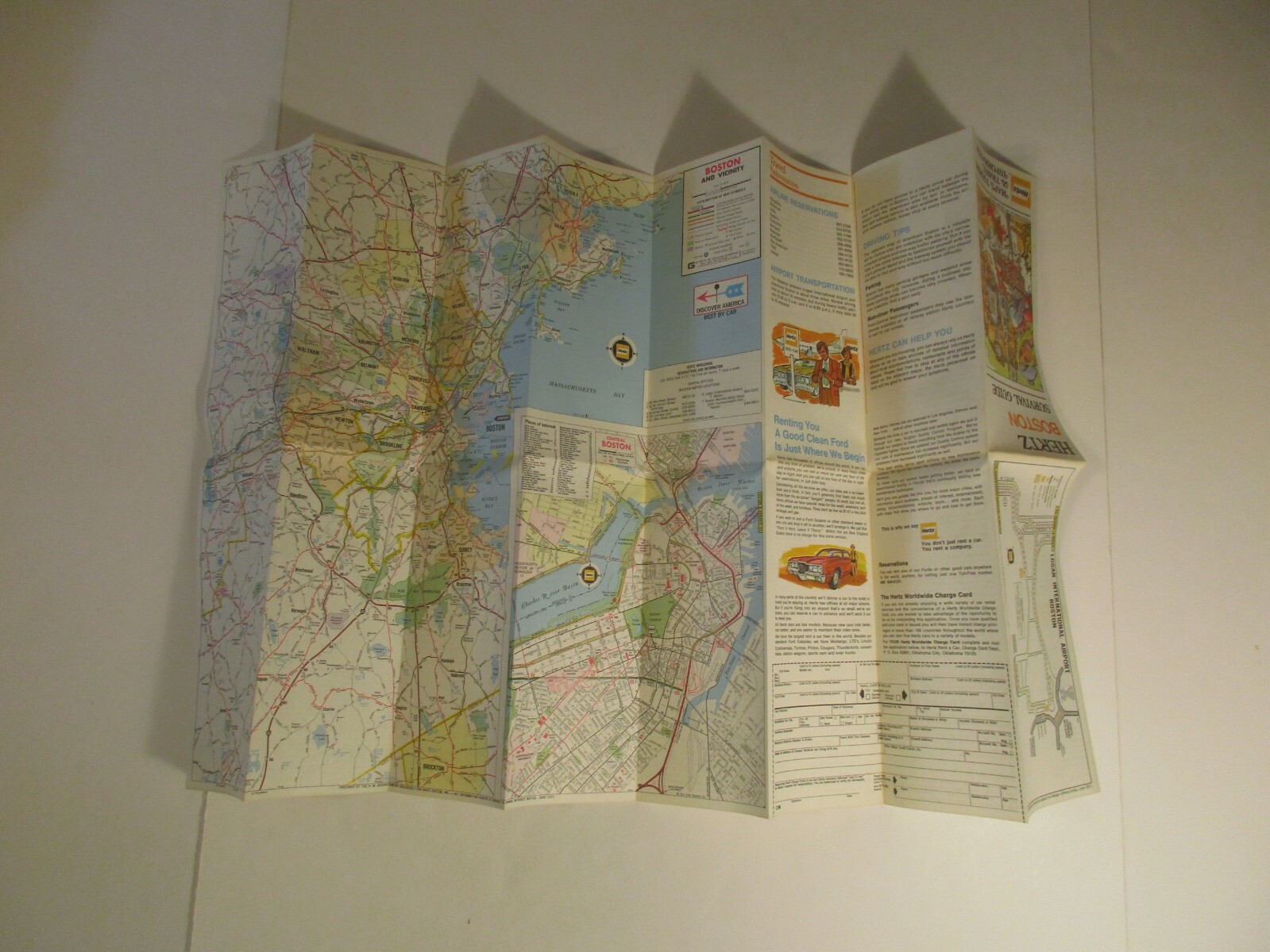 Vintage 1971 Hertz Car Rental Boston Massachusetts City Travel Road MapM6 eBay