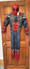 Kids Marvel Avengers Endgame Iron Spiderman costume Sz Youth Large Plastic Mask