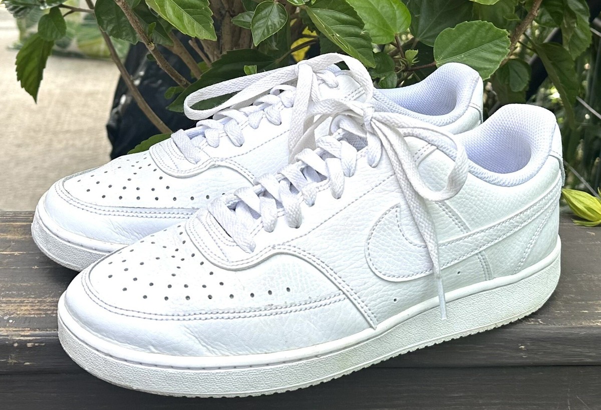 Men's Nike Court Vision Size 8.5 Low Triple White 2019 - CD5463