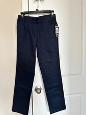 BNWT Chaps big boys pull on solid navy cotton light weight pants, size 16Reg