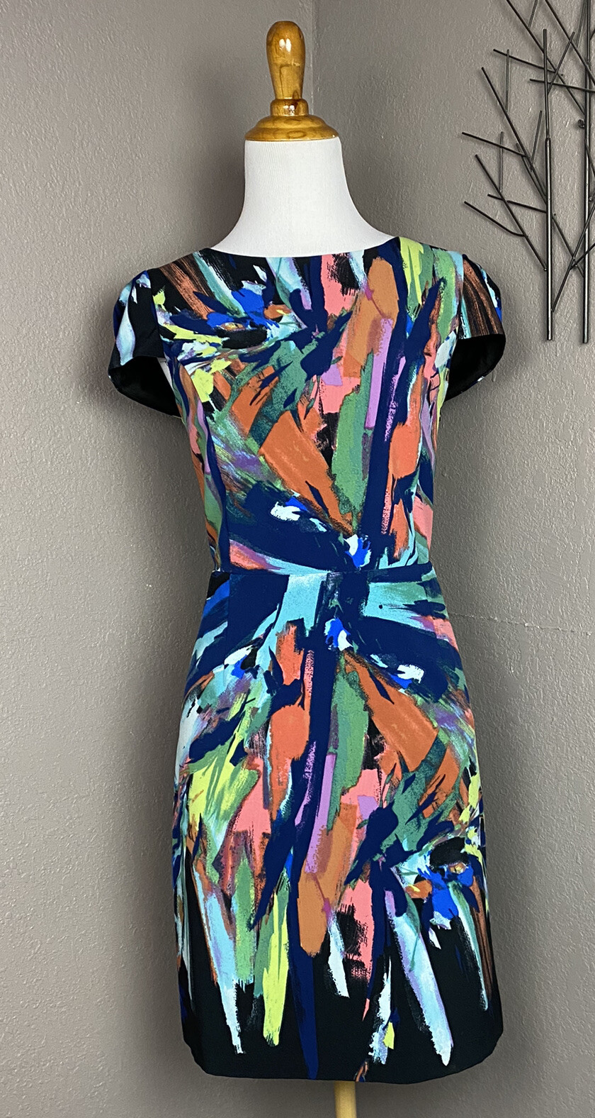 Maia Splatter Print Open Back Crepe De Chine Shea… - image 2