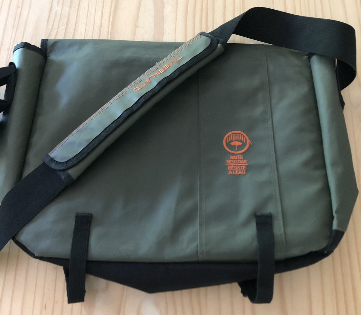 Timberland Mens Messenger Bag Water Resistant Outdoor Green