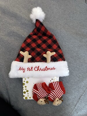 My 1st Christmas Hat & Socks! NWT
