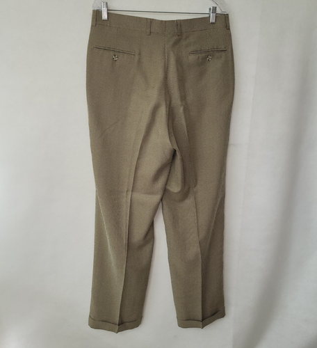 Linea Naturale Pant Mens 34x32 Brown Houndstooth Pleated Cuffed Office *Altered - Picture 9 of 12