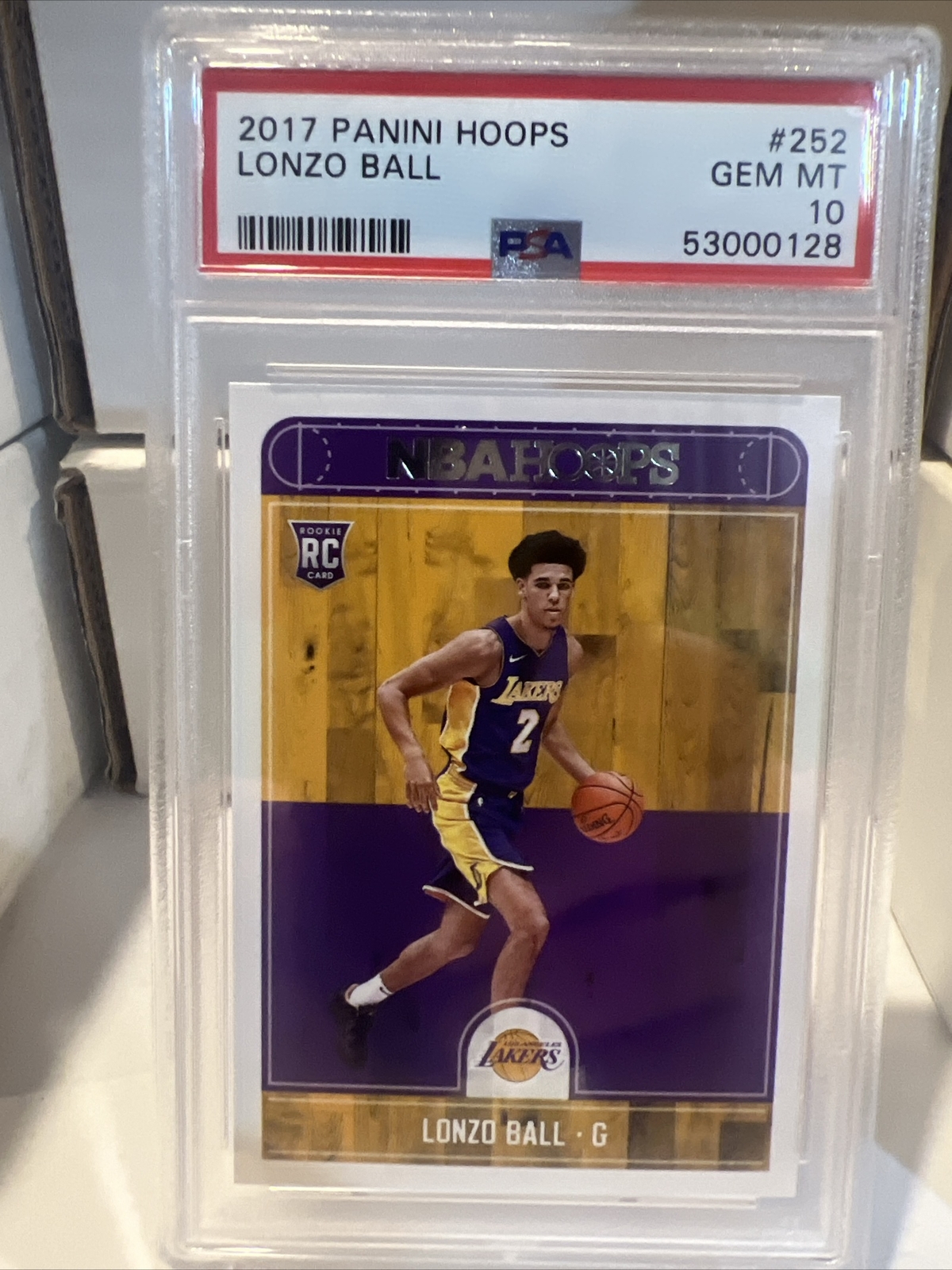 2017 PANINI HOOPS LONZO BALL ROOKIE CARD GEM MINT PSA 10 #252