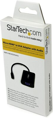 Startech Micro HDMI to VGA Adapter Converter with Audio Part Number: MCHD2VGAA2