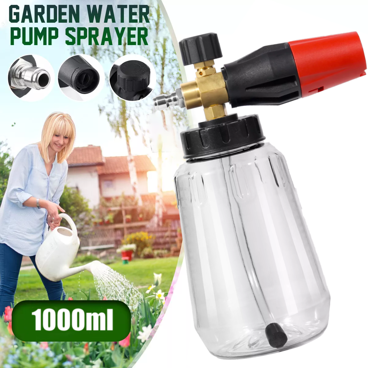 Snow Foam Lance Cannon Soap Bottle Sprayer For Pressure Washer Gun Jet Car Wash