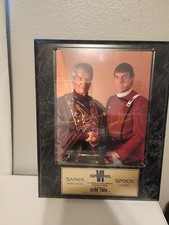 LEONARD NIMOY MARK LEONARD SIGNED PHOTO PLAQUE  