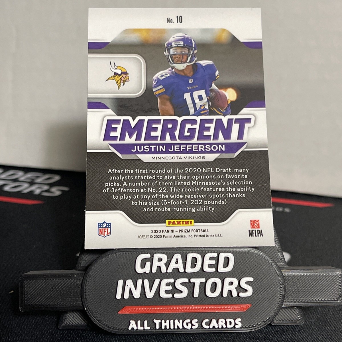 Justin Jefferson 2020 Panini Prizm Emergent #10 Rookie RC