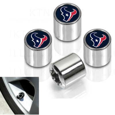 New NFL Houston Texans Car Truck SUV Plastic Chrome Finish Tire Valve Stem Caps