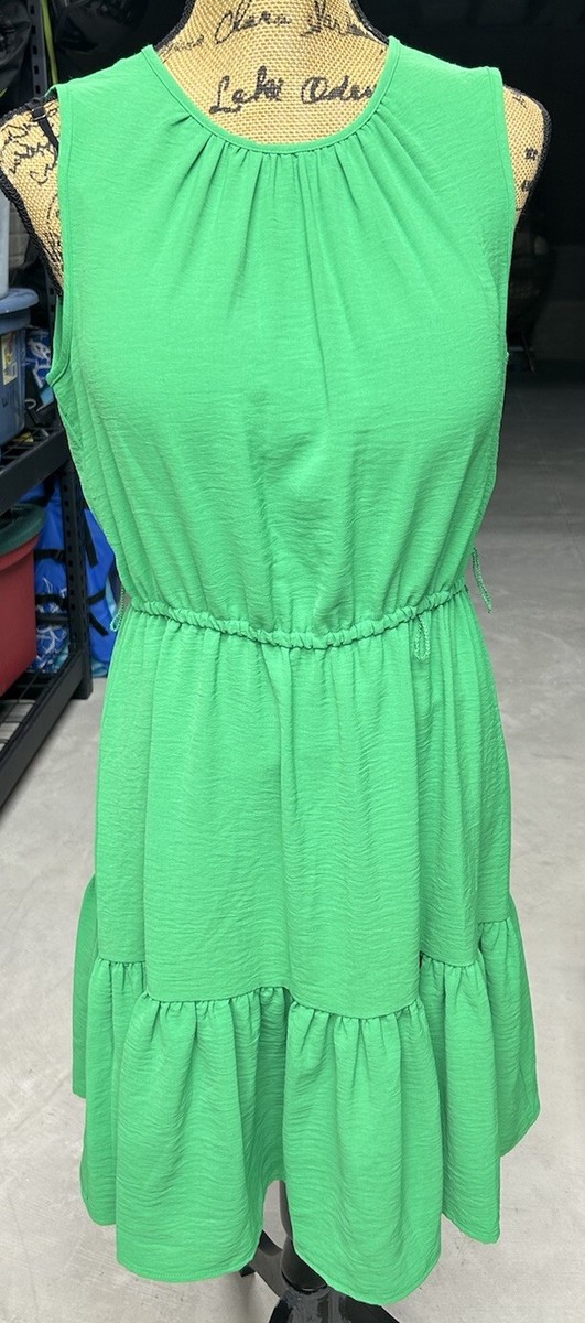 DKNY Sleeveless Dress Fit And Flare Trapeze Emerald Green **Missing Belt | eBay DKNY Sleeveless Dress Fit And Flare Trapeze Emerald Green **Missing Belt | eBay