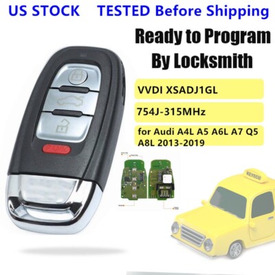 754J-315MHz VVDI XSADJ1GL Smart Key Remote Fob for Audi A5 A6L A7 Q5 A8L 2013-19