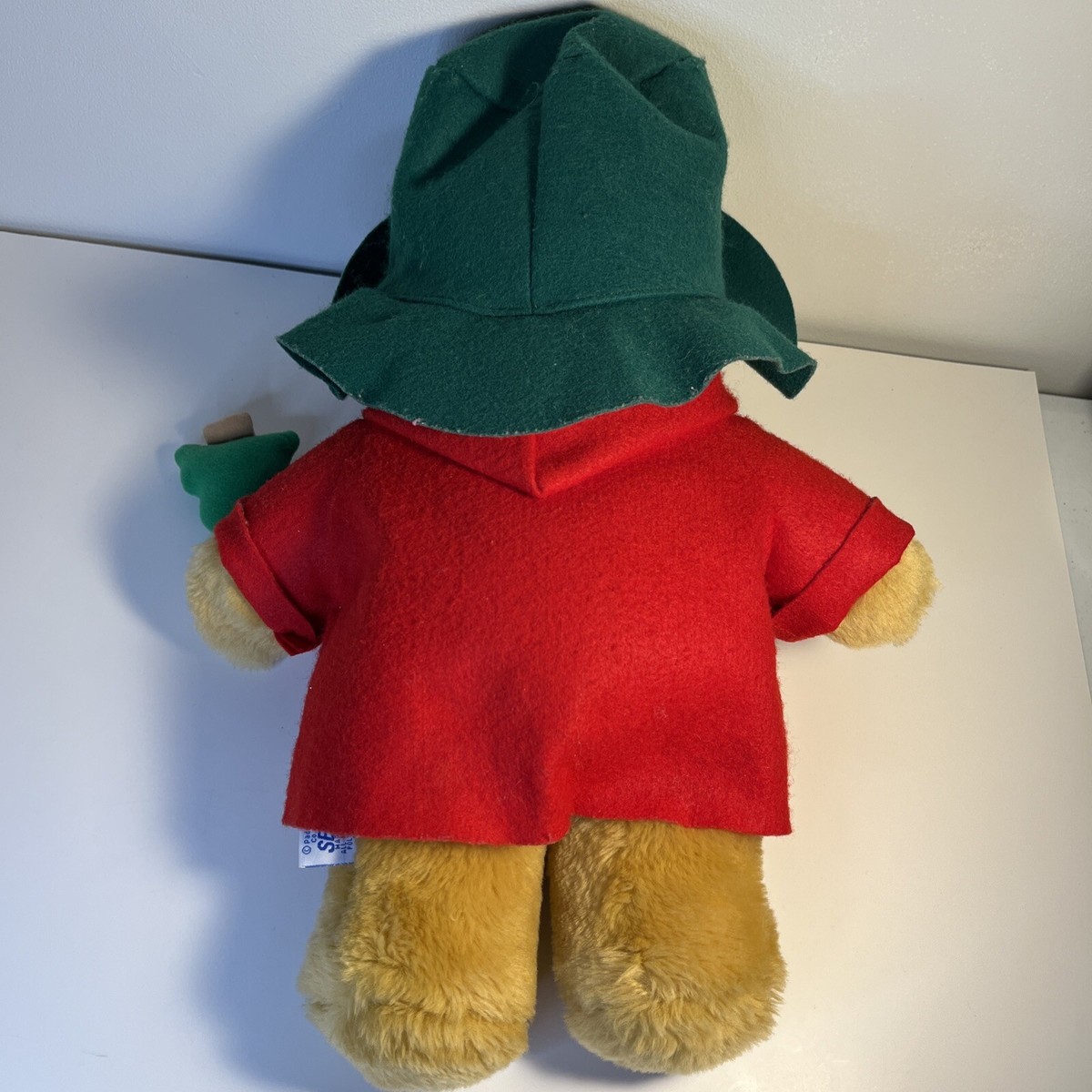 Vintage Paddington Bear Plush With Christmas Tree Ornament