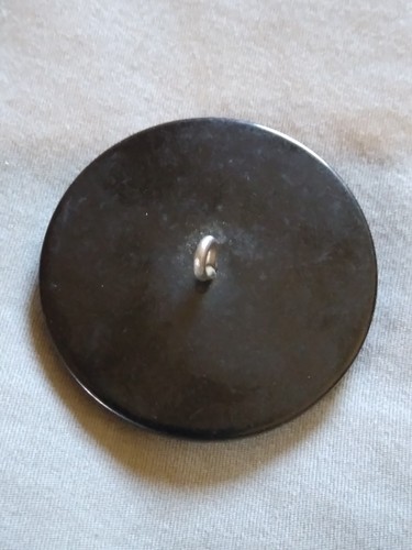 Vintage 1 and 5/8" Carved Black Plastic Button. - Picture 9 of 13