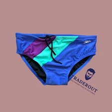 Speedo Men Dazzling blue colorblock one Swim Brief Swimwear 28 30 32 34 36 38