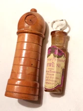 Antique FULL 1924 British Empire Exhibition Perfume Bottle & Lighthouse Holder