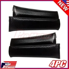 4 x Universal Carbon Fiber Seat Belt Cover Shoulder Pad Cushion Safe Protector z