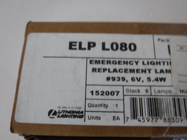 Details about   ELPL078 Lithonia Lighting Exit Sign Replacement Lamps #909 Bulbs