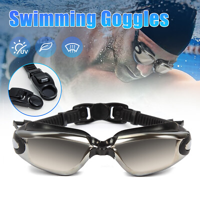 New Comfortable Swimming Goggles UV Protection Anti-Fog Swim Glasses W/ Earplug