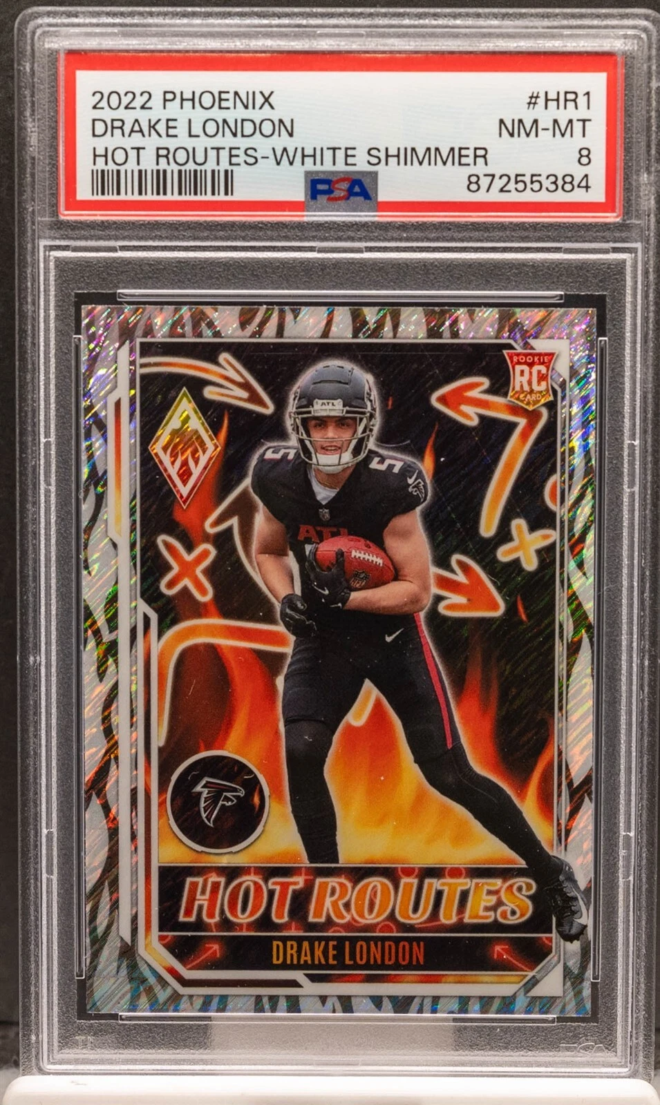 Drake London Panini Phoenix Hot Routes #HR1 White Shimmer