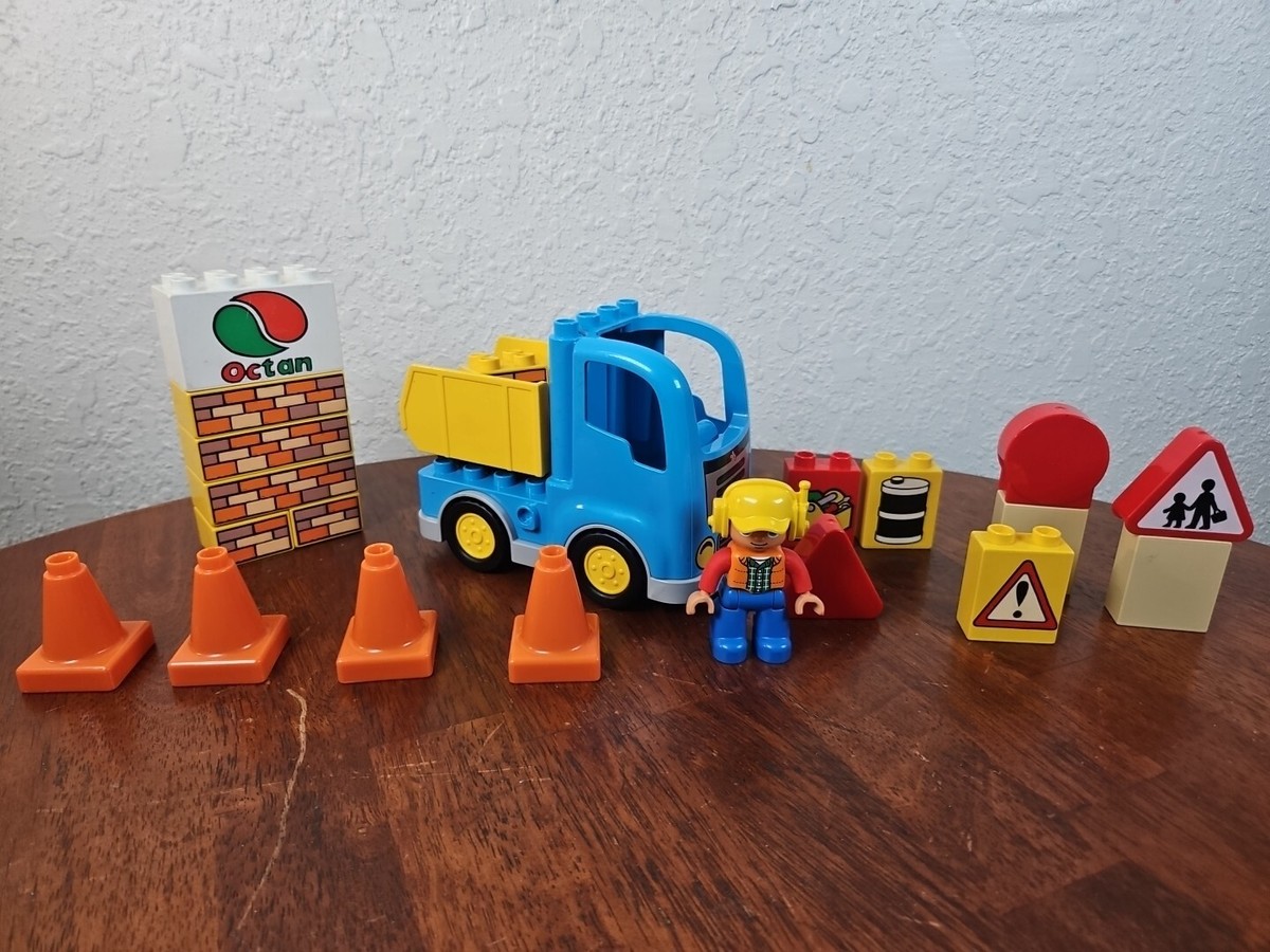 Lego Duplo Construction Vehicle Dump Truck Male Boy Worker Figure 21  Pieces