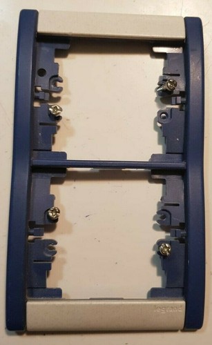 Plaque Double Verticale Legrand Sagane Silex Bleu - Interrupteur Prise, Occasion Fonctionnelle