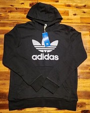Adidas Kids Trefoil Hoodie Size LARGE in Black NWT