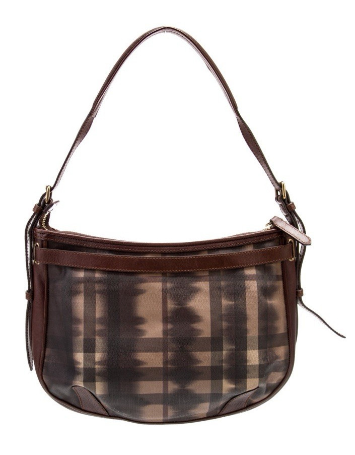 *Burberry Exploded Check Pattern Leather Trim Can… - image 13