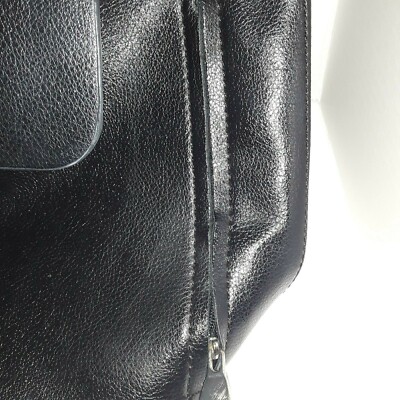 Zara Basic Black Faux Leather Drawstring Backpack | eBay display picture 3