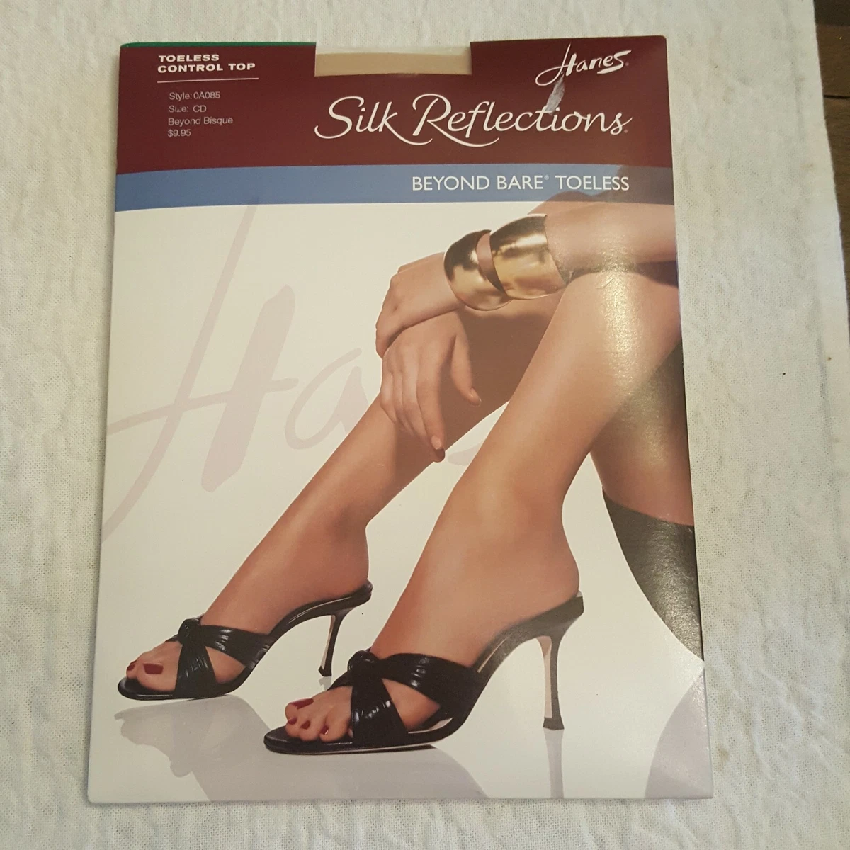 Hanes Silk Reflections Size CD Pantyhose OA085 Beyond Bare Toeless