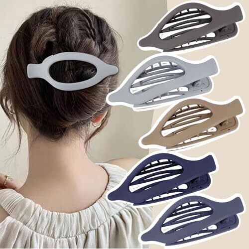 Flat Hair Clips for Women Claw Clips for Thick Hair 5Pcs French Concord Color 3 - Picture 1 of 7
